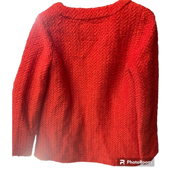 Tabitha Blood Orange‎ Herringbone Wool Knit Jacket XS Anthropologie - Picture 9 of 9